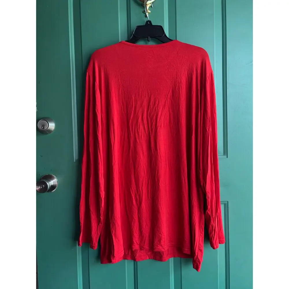 New Bellabu Bear Men’s Bamboo XXL Winterberry Red Pajama top